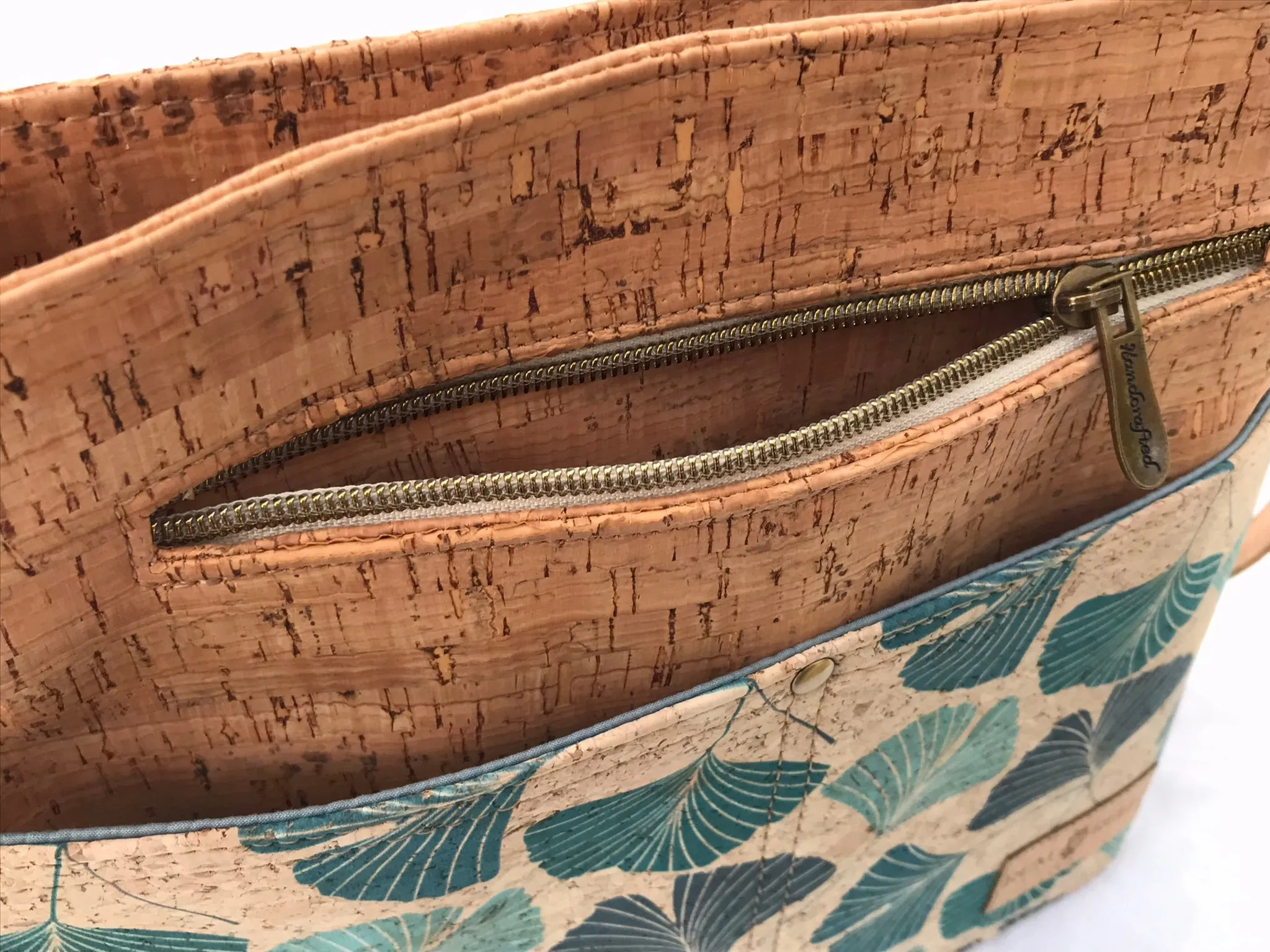 Cork Ginkgo Crossbody with Large Outer Pockets