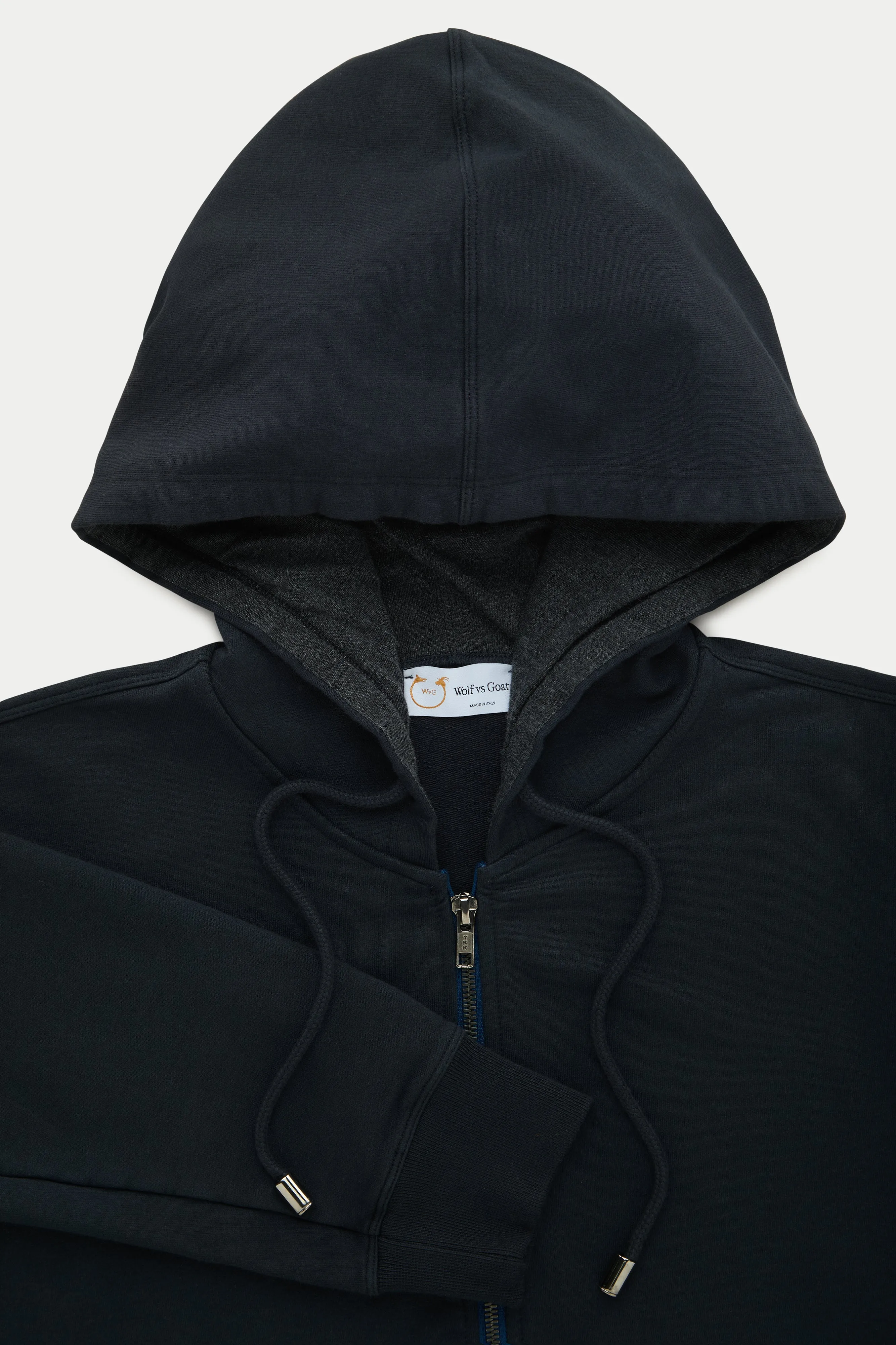 Cotton Modal Zip Up Hoodie Dark Navy