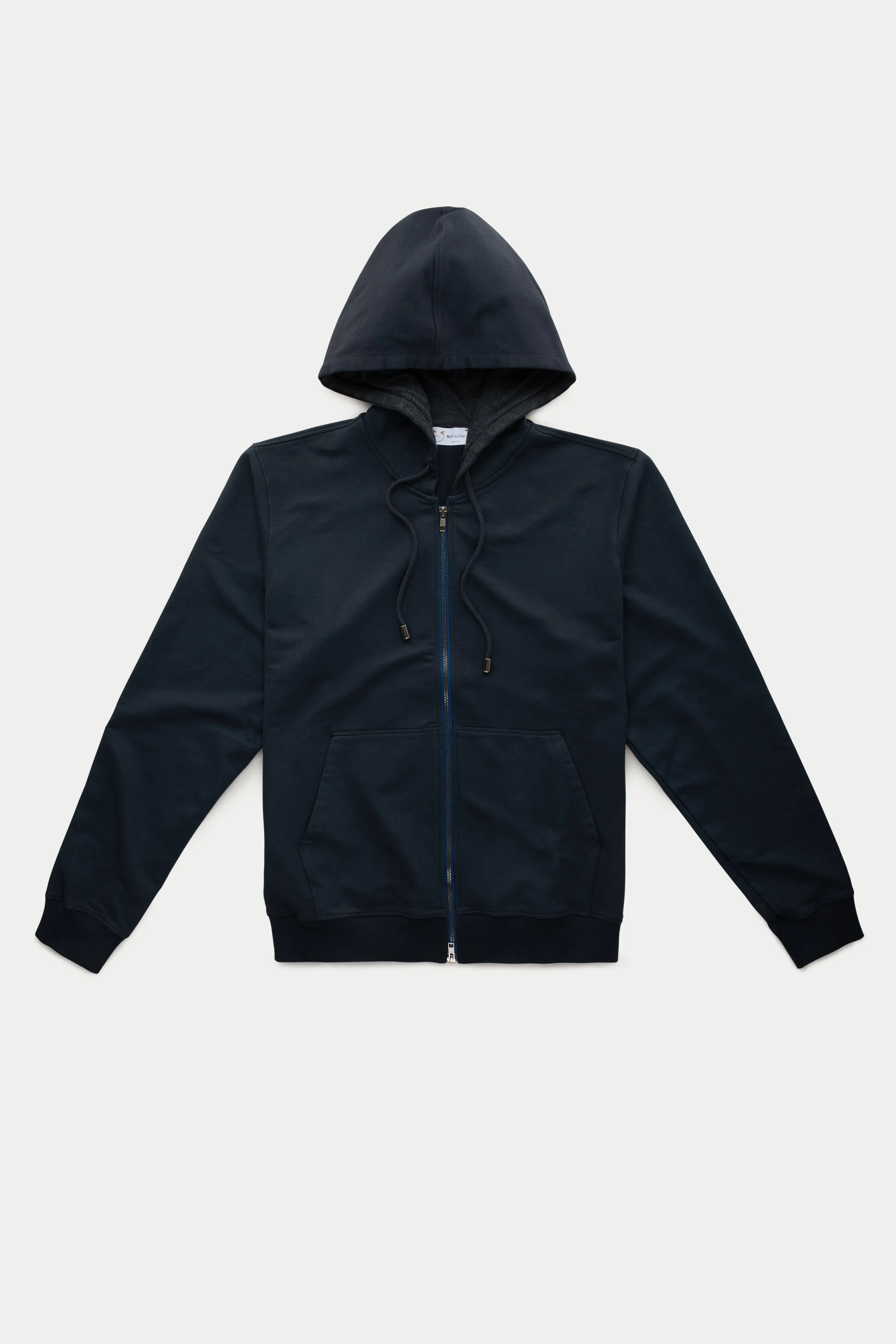 Cotton Modal Zip Up Hoodie Dark Navy
