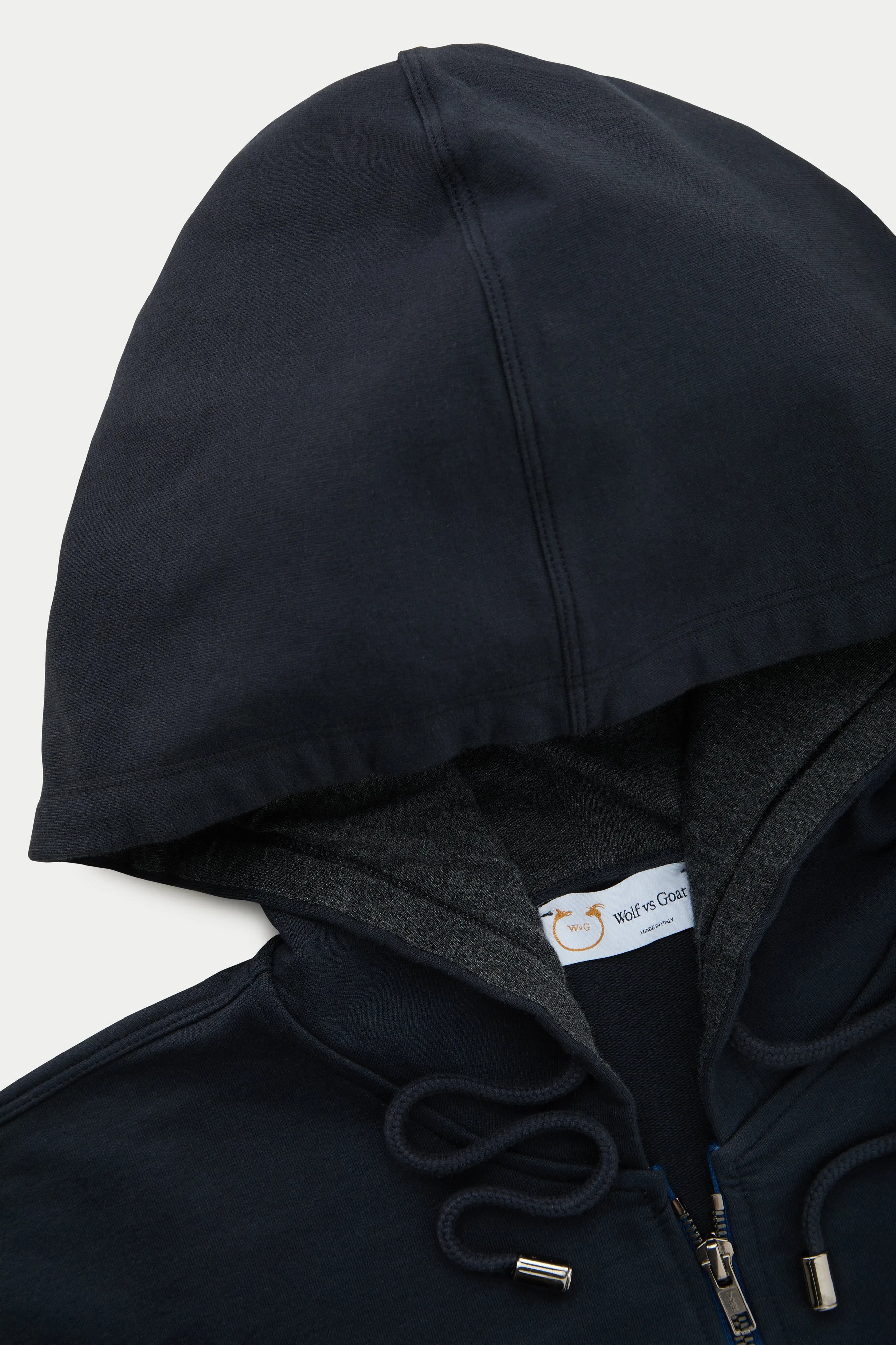 Cotton Modal Zip Up Hoodie Dark Navy