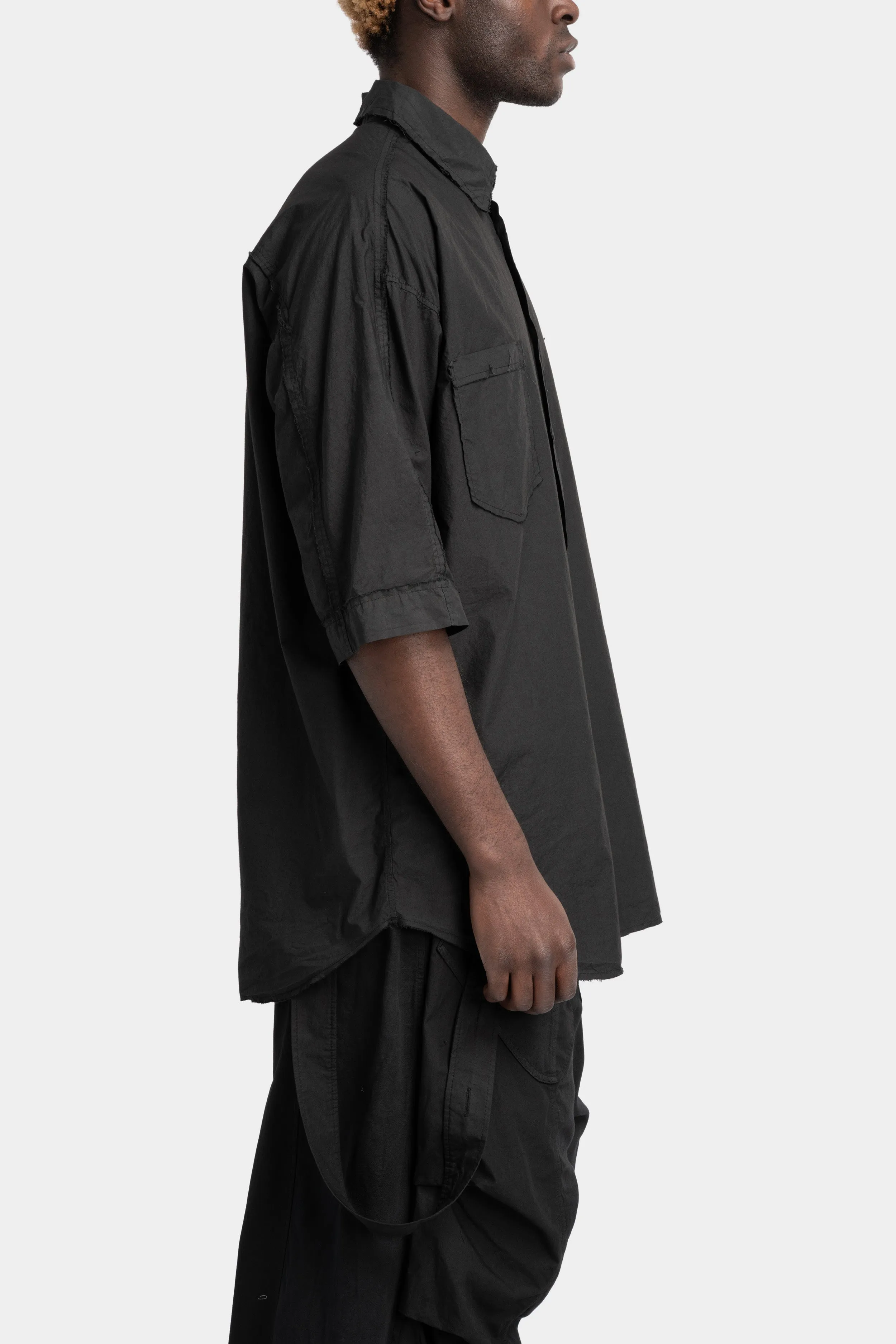 Cotton poplin short sleeve shirt