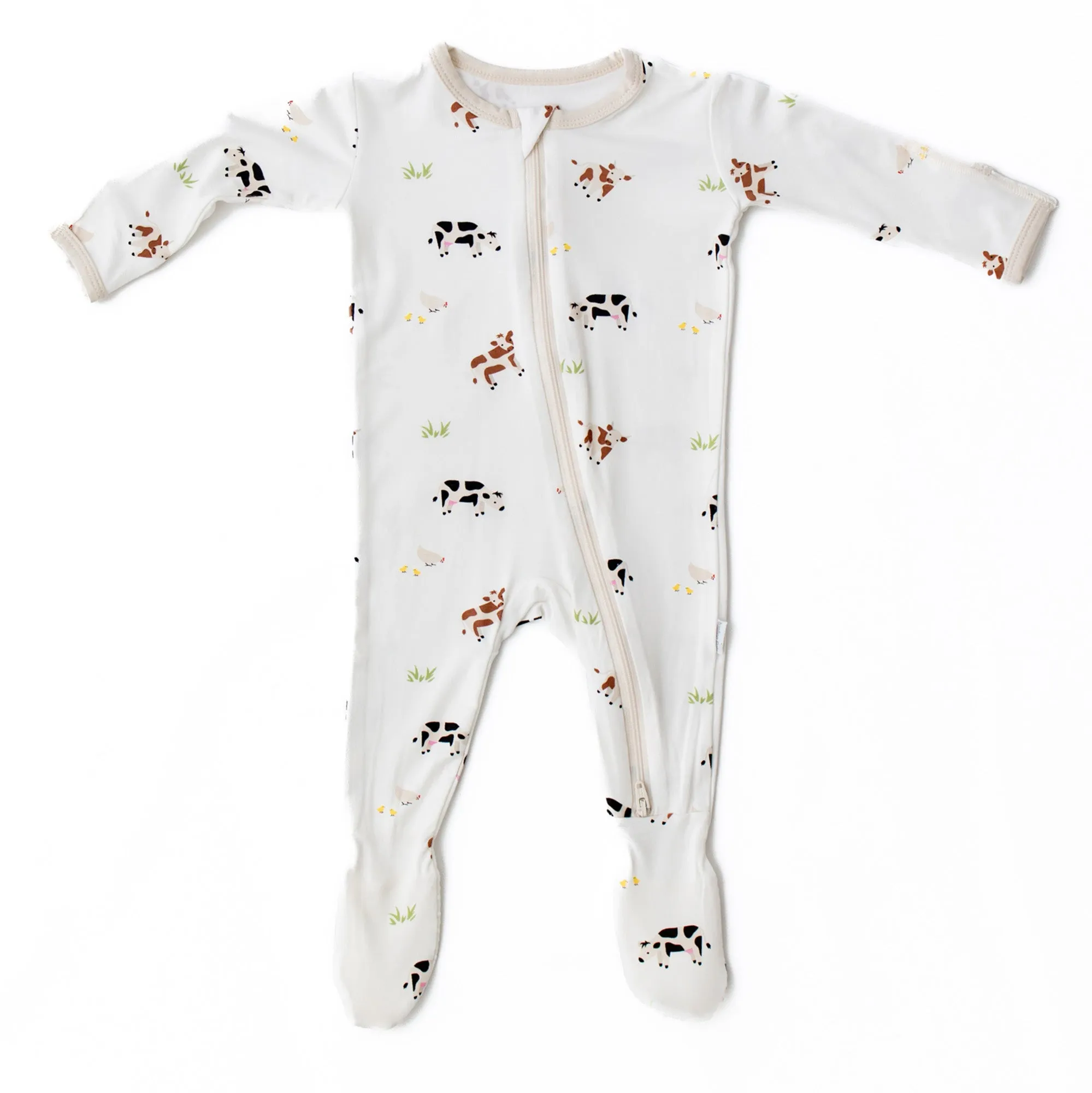 Cow Zippered Footie