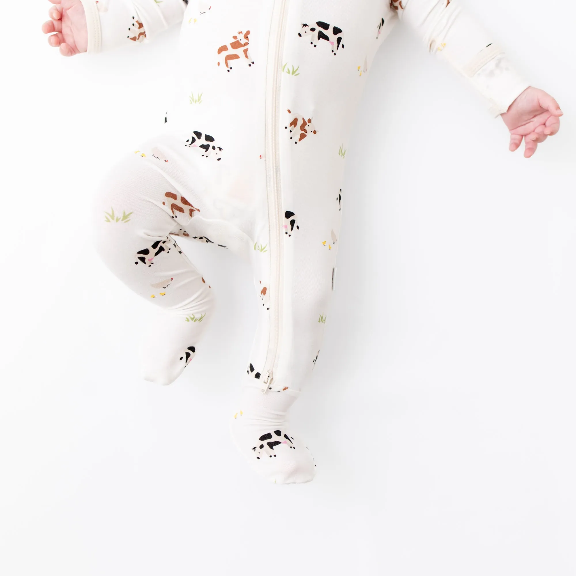 Cow Zippered Footie