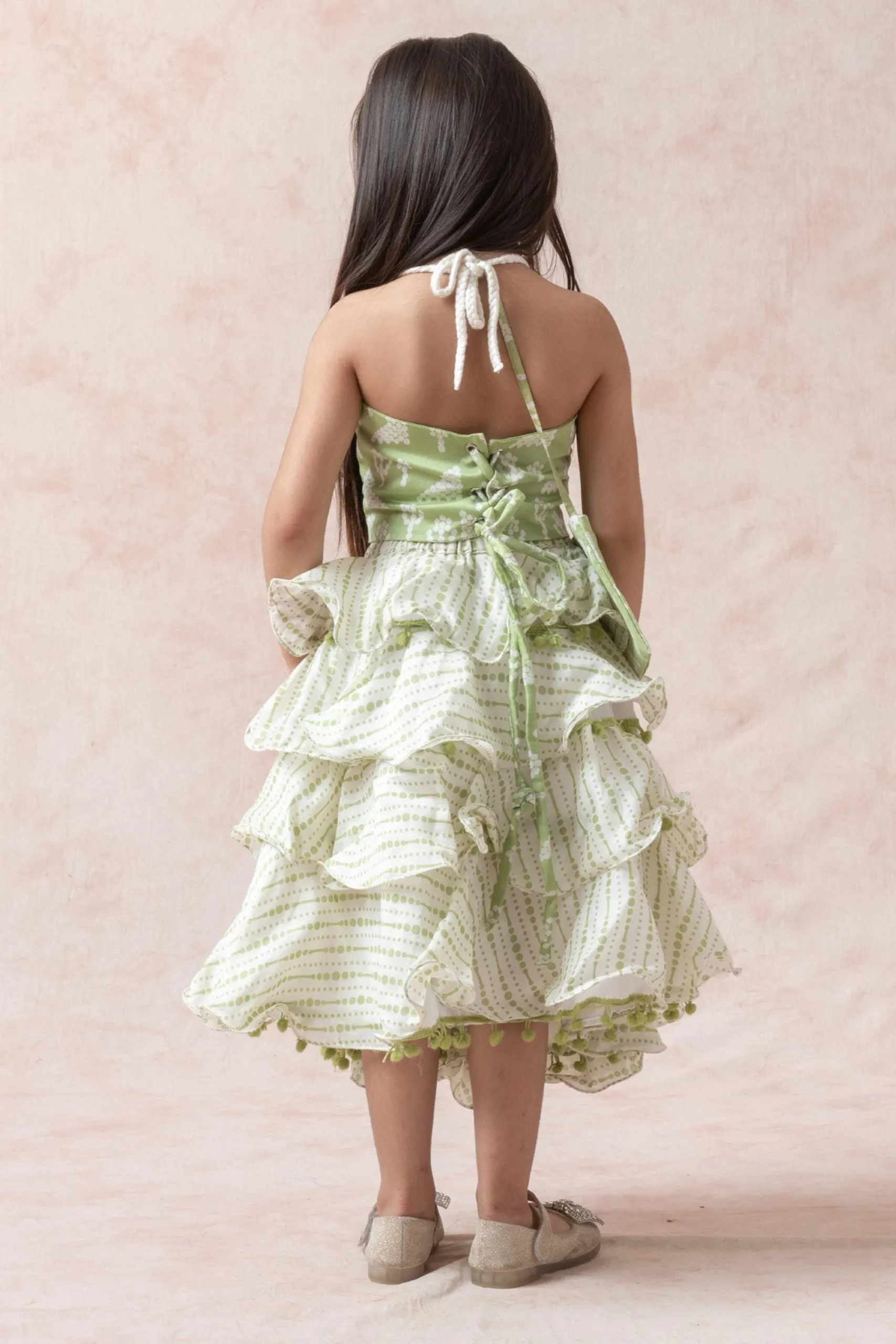 Crop top with ruffle skirt