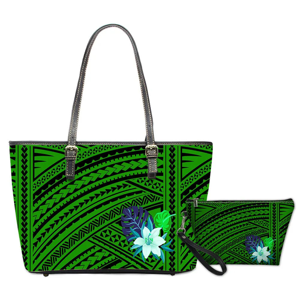 Custom Print Fashion Women Shoulder Bags and Handbags 2pcs/Set Waterpoof Adjustable Shoulder Bag Strap PU Leather