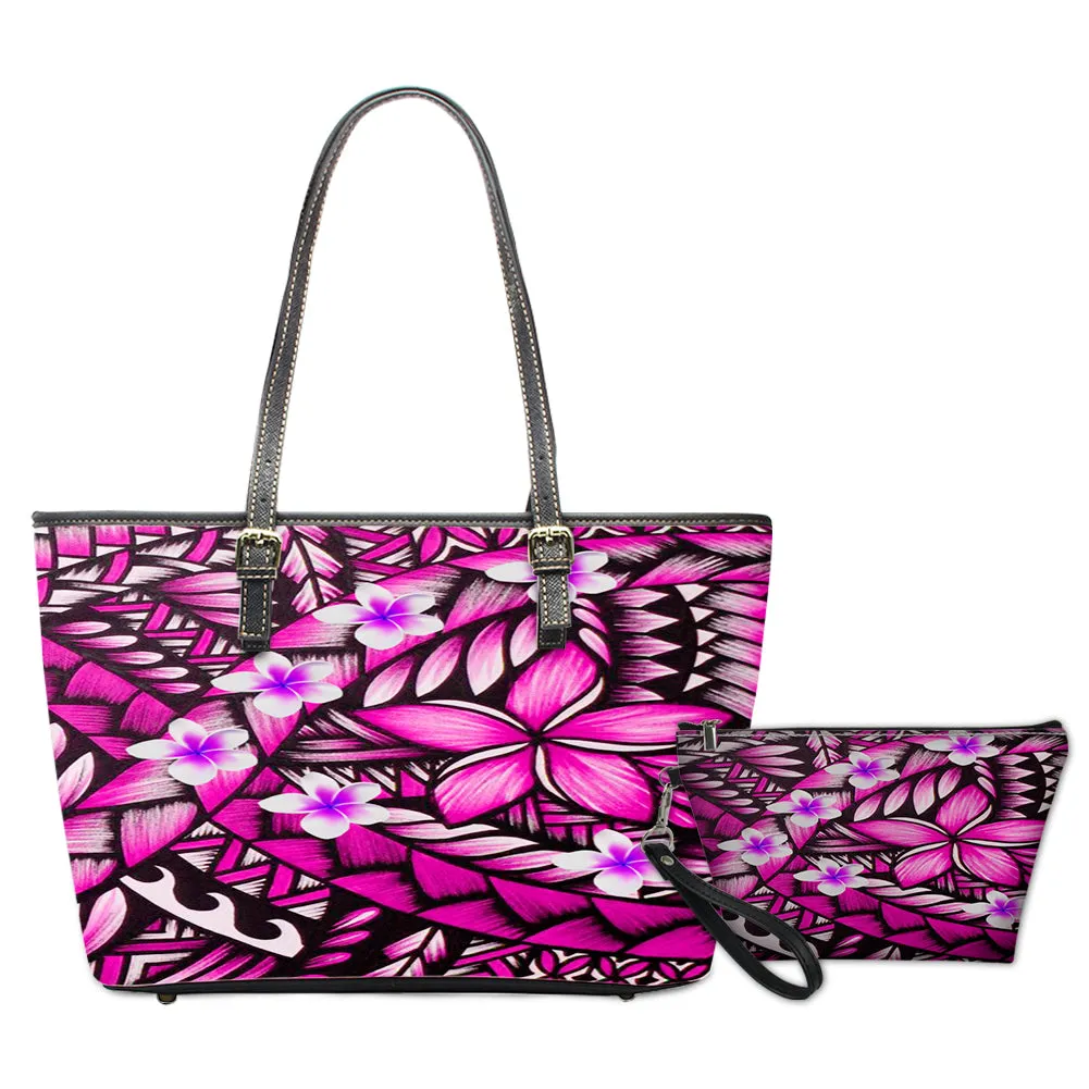 Custom Print Fashion Women Shoulder Bags and Handbags 2pcs/Set Waterpoof Adjustable Shoulder Bag Strap PU Leather