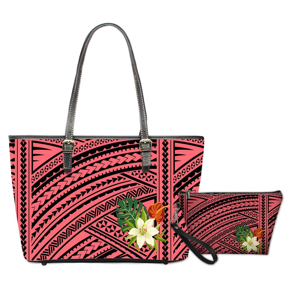 Custom Print Fashion Women Shoulder Bags and Handbags 2pcs/Set Waterpoof Adjustable Shoulder Bag Strap PU Leather
