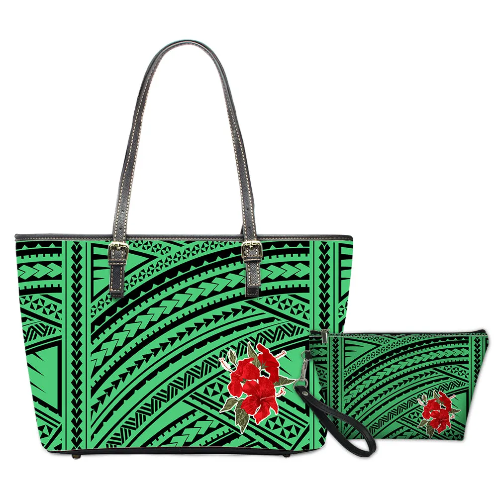 Custom Print Fashion Women Shoulder Bags and Handbags 2pcs/Set Waterpoof Adjustable Shoulder Bag Strap PU Leather