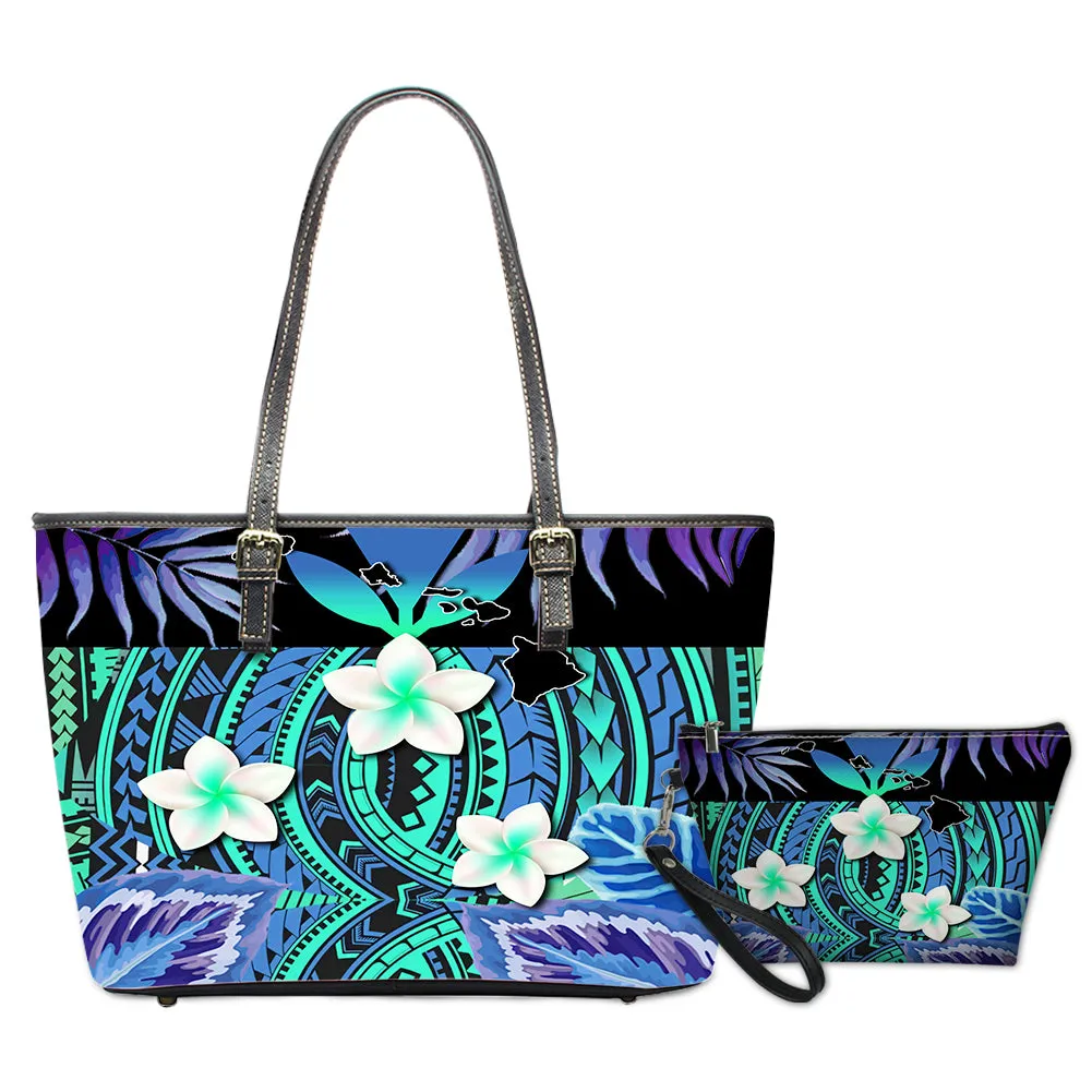 Custom Print Fashion Women Shoulder Bags and Handbags 2pcs/Set Waterpoof Adjustable Shoulder Bag Strap PU Leather