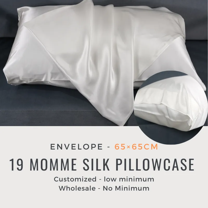 Custom Wholesale Silk Pillowcase 19 Momme Envelope Closure - 65×65cm