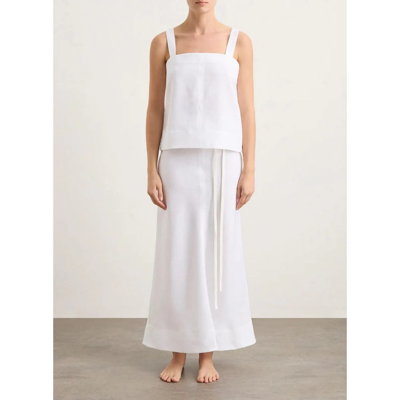 DELPHI BIAS CUT LINEN MAXI SKIRT