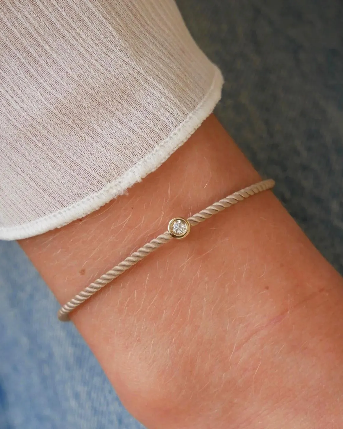 Diamond Pillow Cord Bracelet In Sandstone