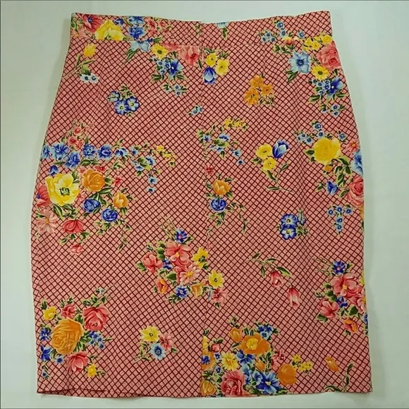 DIANE VON FURSTENBERG Floral Pencil Skirt Size 14