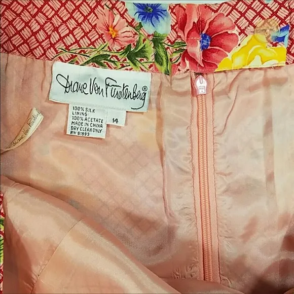 DIANE VON FURSTENBERG Floral Pencil Skirt Size 14