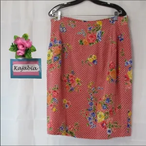 DIANE VON FURSTENBERG Floral Pencil Skirt Size 14