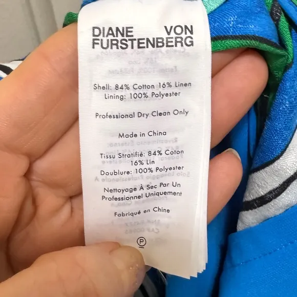 Diane von Furstenberg Shiana Linen-Blend Short, size 14, NWT