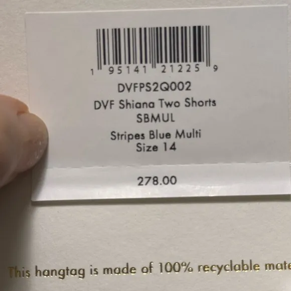 Diane von Furstenberg Shiana Linen-Blend Short, size 14, NWT
