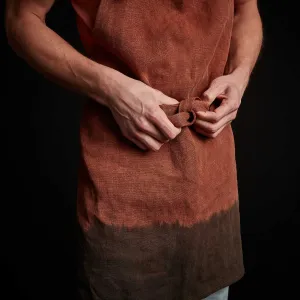 Dip Dye Full Chefs Apron - Dark Rust/ Black