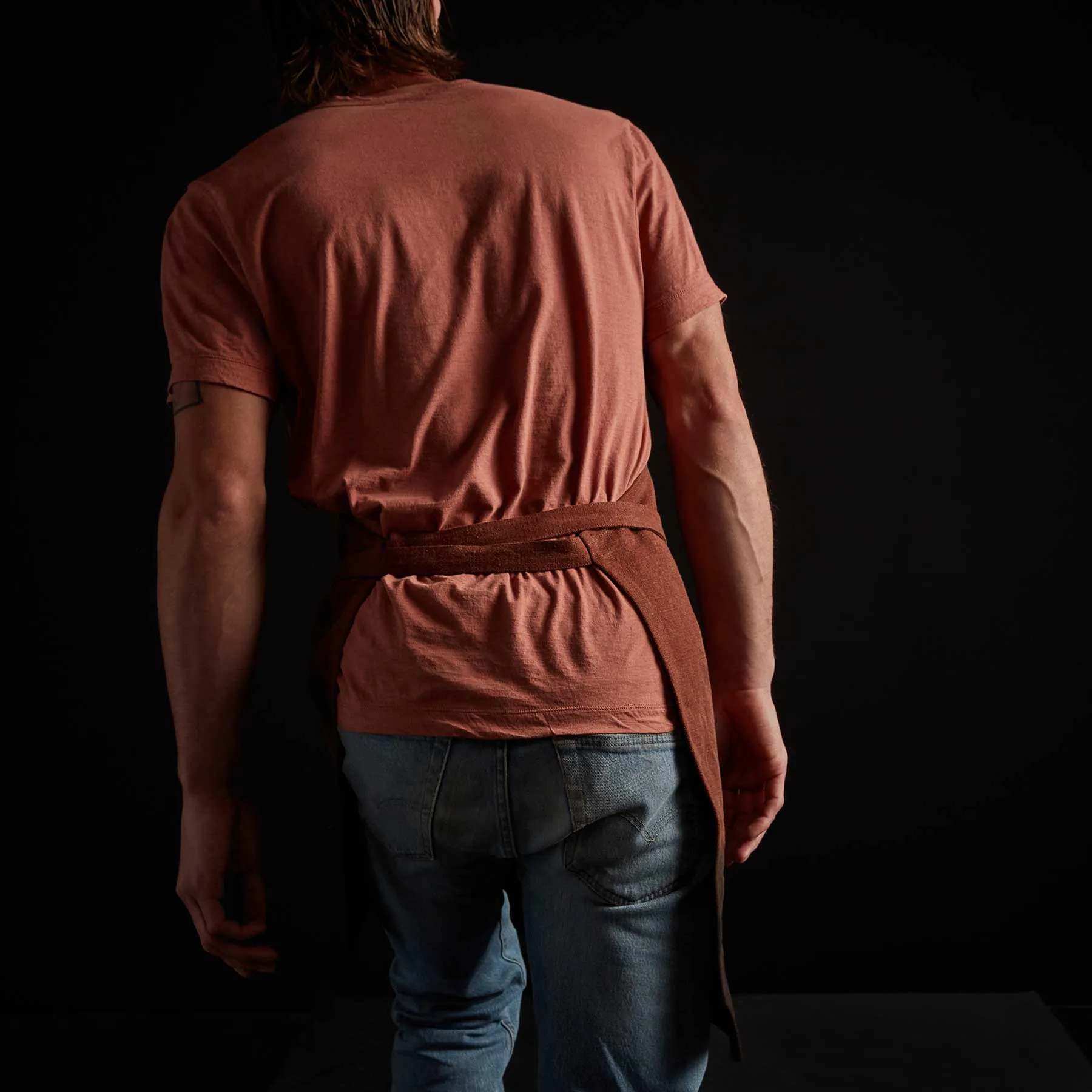Dip Dye Full Chefs Apron - Dark Rust/ Black