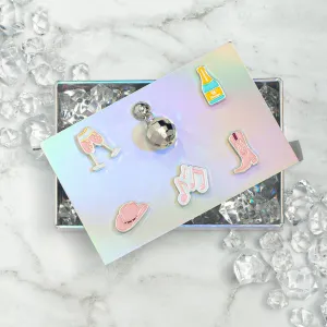 Disco Cowgirl Cheers Charms, Set of 6