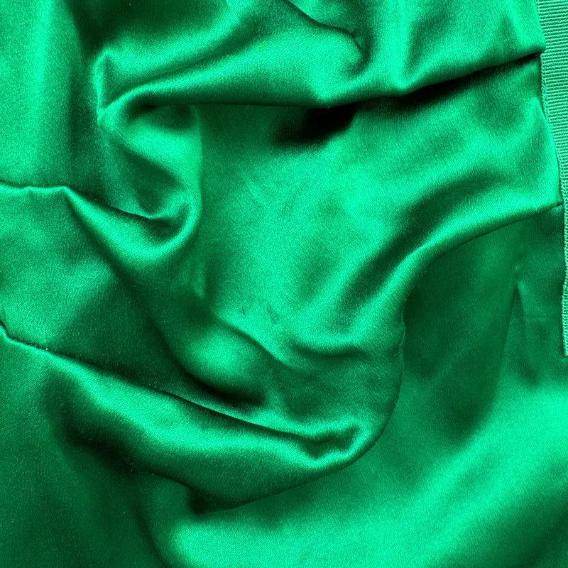 Dolce & Gabbana Ruched Satin Bustier Dress Green Stretch Silk Size 40
