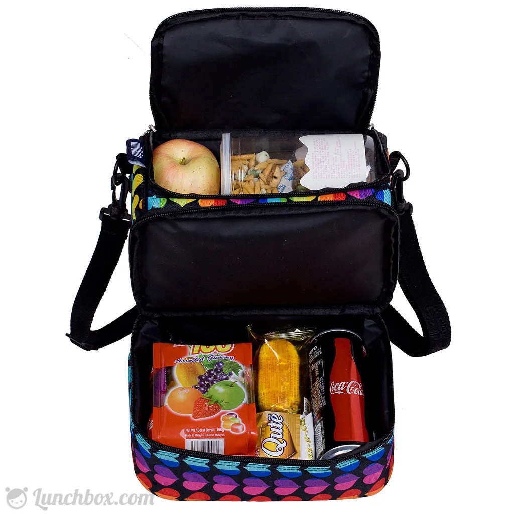Double Decker Lunch Box - Rainbow Hearts