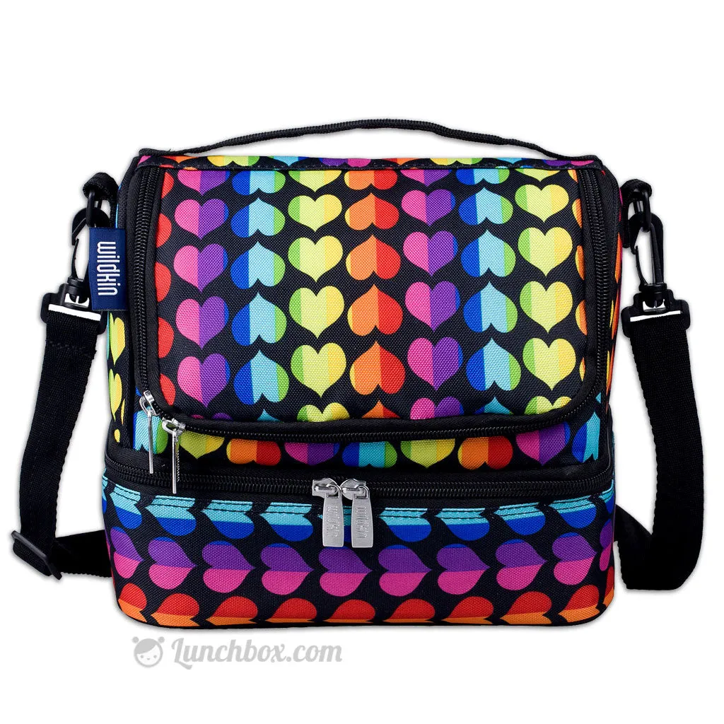 Double Decker Lunch Box - Rainbow Hearts