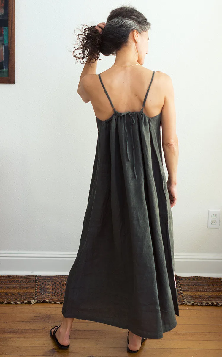 Drawstring Dress in Aloe