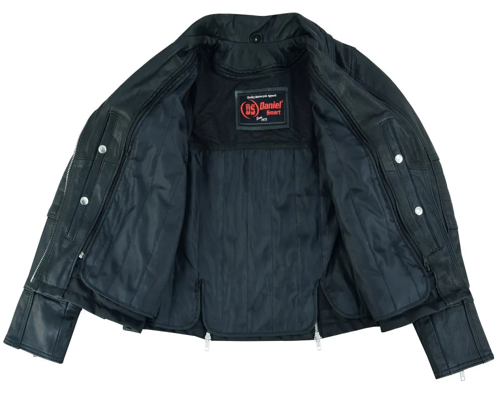 DS Men's Lightweight Drum Dyed Naked Lambskin Crossover Scooter - Black
