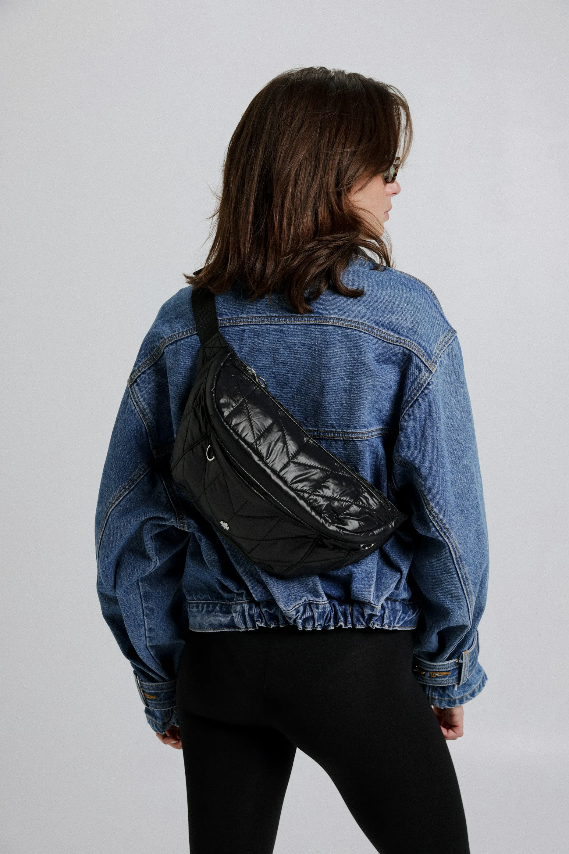 EE Black Quilt Belt Bag