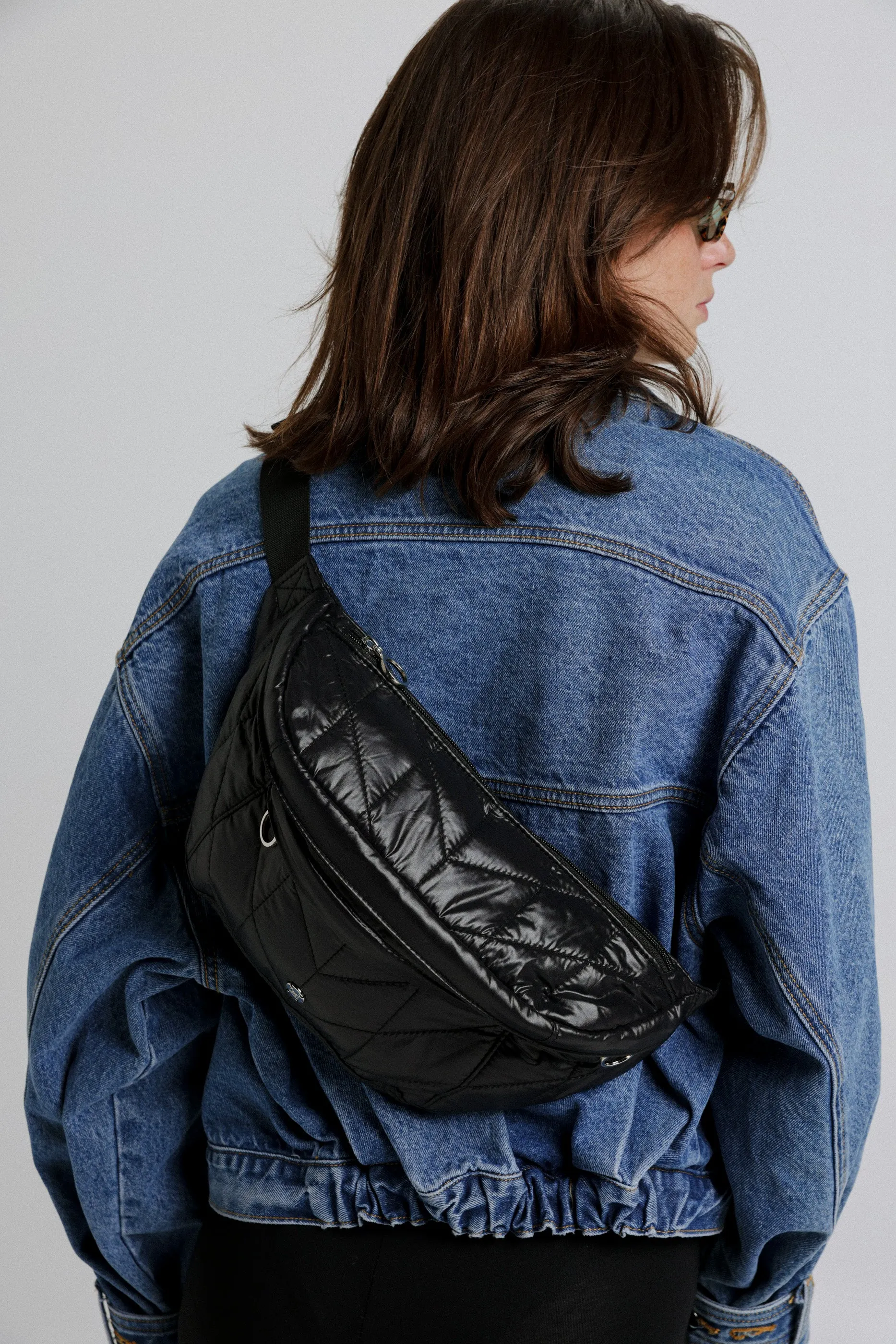 EE Black Quilt Belt Bag