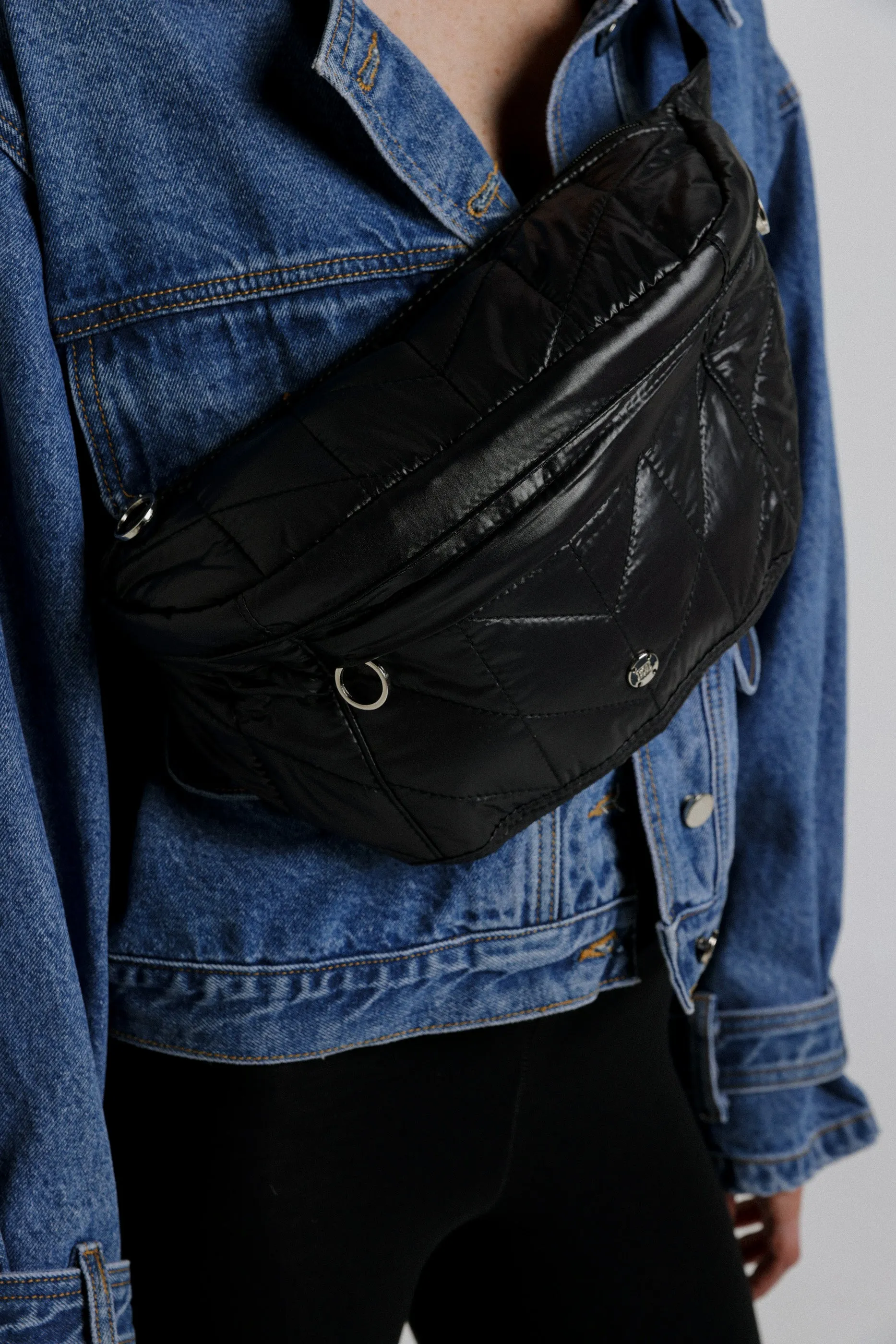 EE Black Quilt Belt Bag