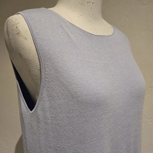 Eileen Fisher 2-Piece Silk/Organic Cotton Open Front Cardigan   Tank Top Set