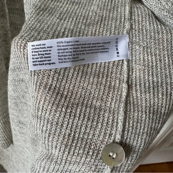 Eileen Fisher Organic Linen Melange Cardigan Size M
