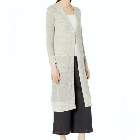 Eileen Fisher Organic Linen Melange Cardigan Size M