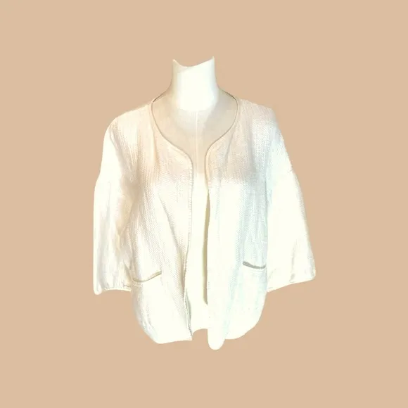 Eileen Fisher, the Fisher Project SZ Med linen cotton blend short sleeve jacket.