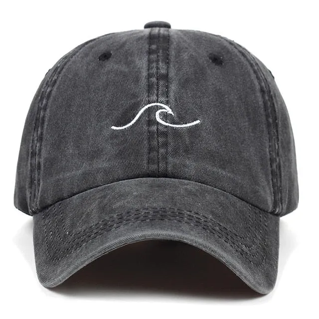 Embroidery Wavy Line Cap