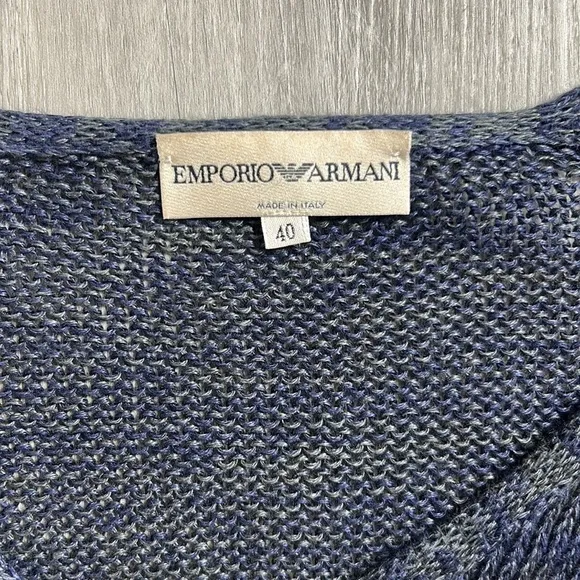 Emporio Armani • long sleeve vneck sweater linen/cotton