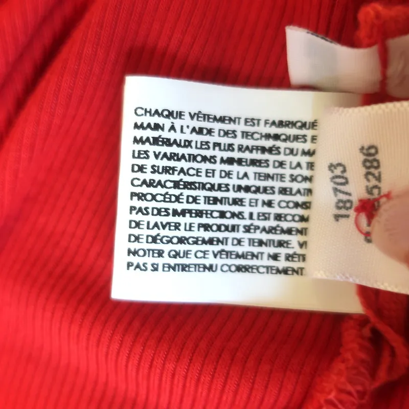 Enza Costa Long Sleeve Cardigan Midi Dress Red Silk-Blend Rib Knit Size Small