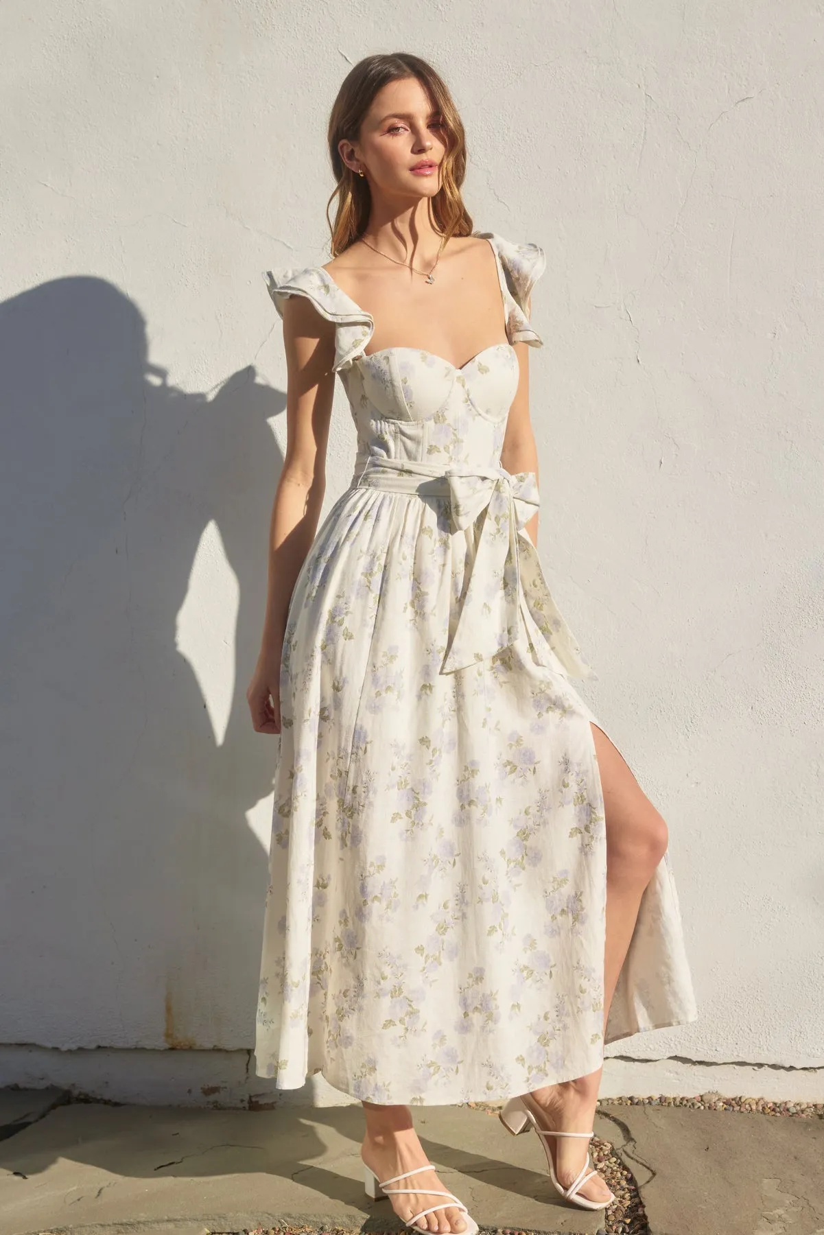 Evelyn Corset Flutter Dress