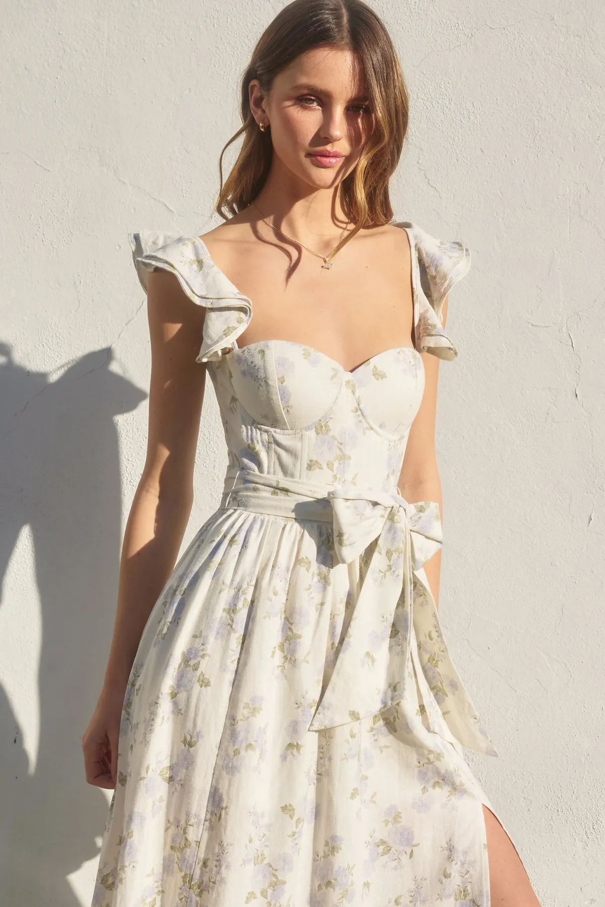 Evelyn Corset Flutter Dress