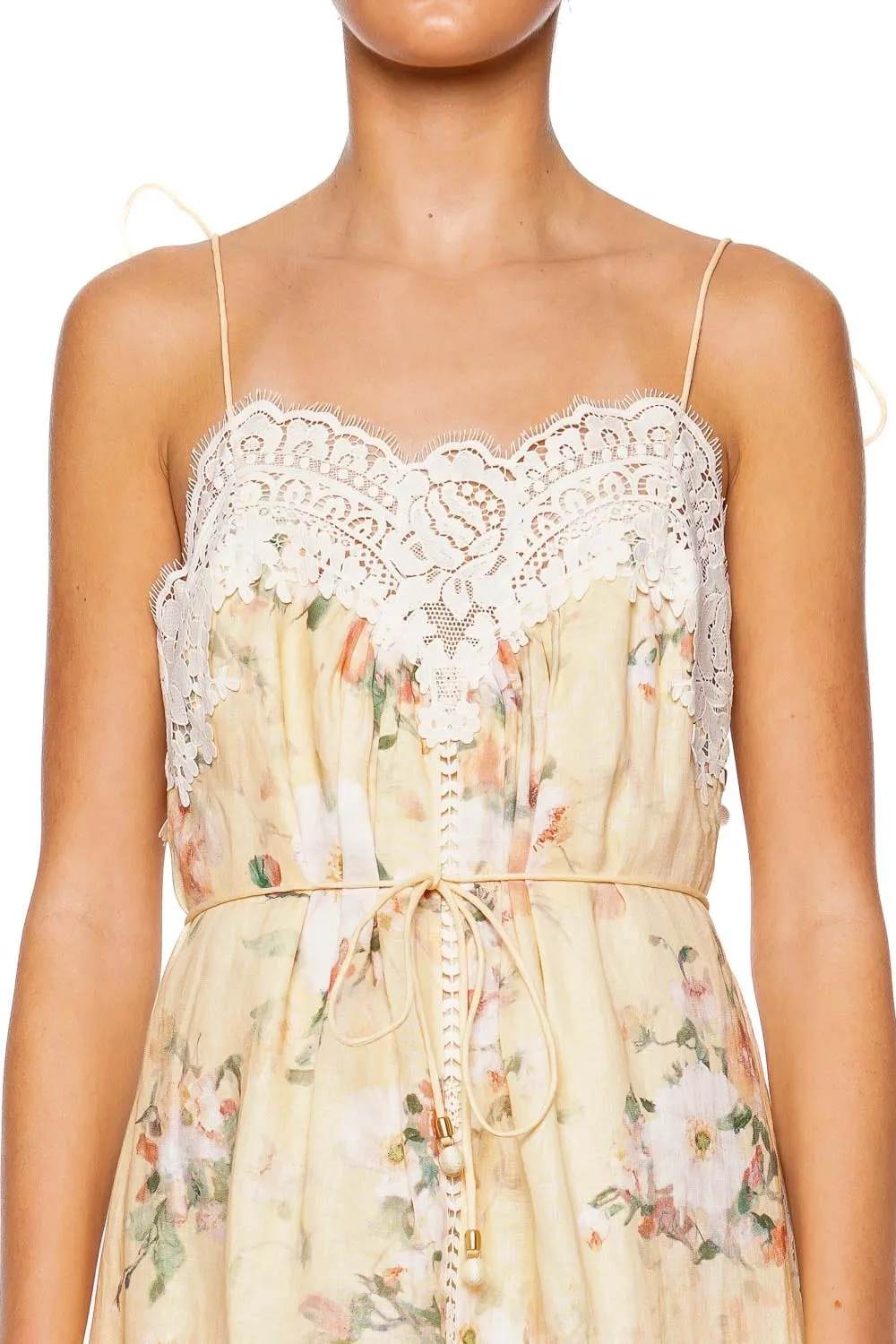 Everley Lace Trim Slip Midi Dress