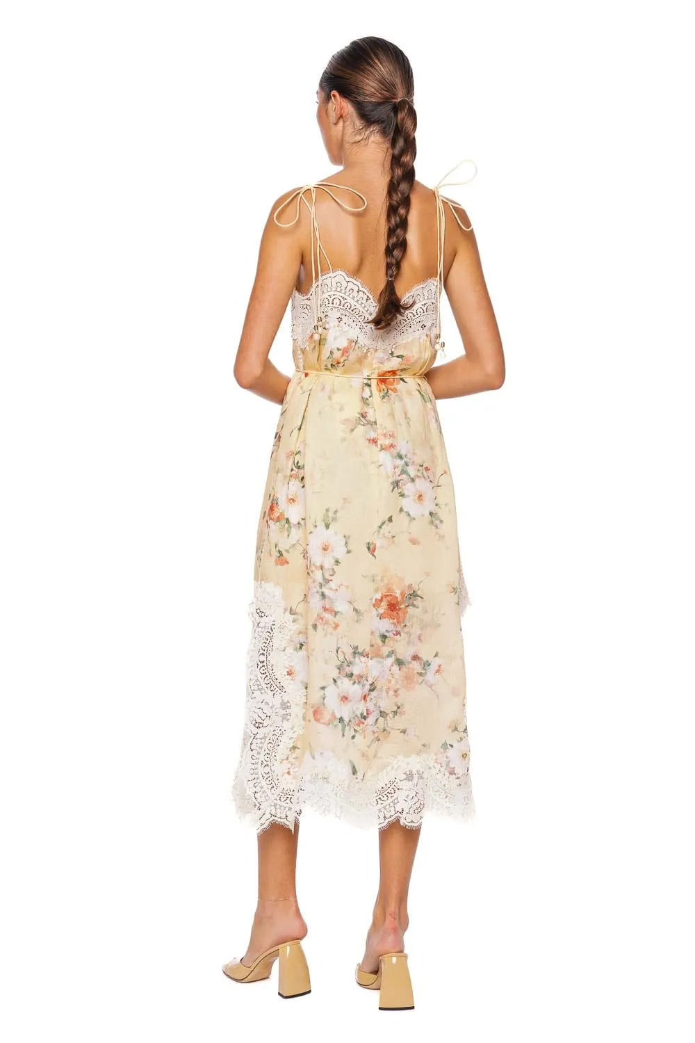 Everley Lace Trim Slip Midi Dress