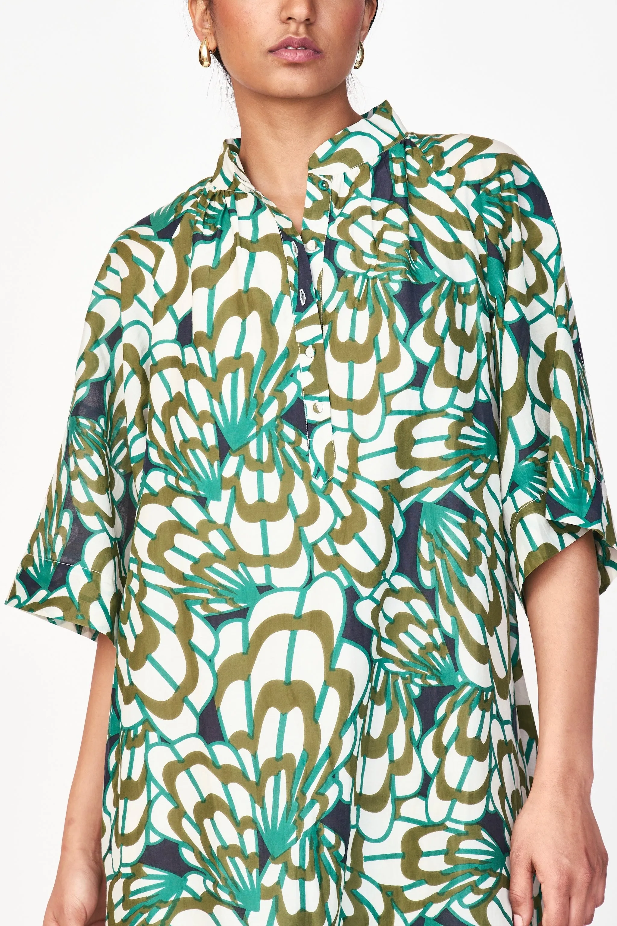 Faro Short Dress in Moss Shell