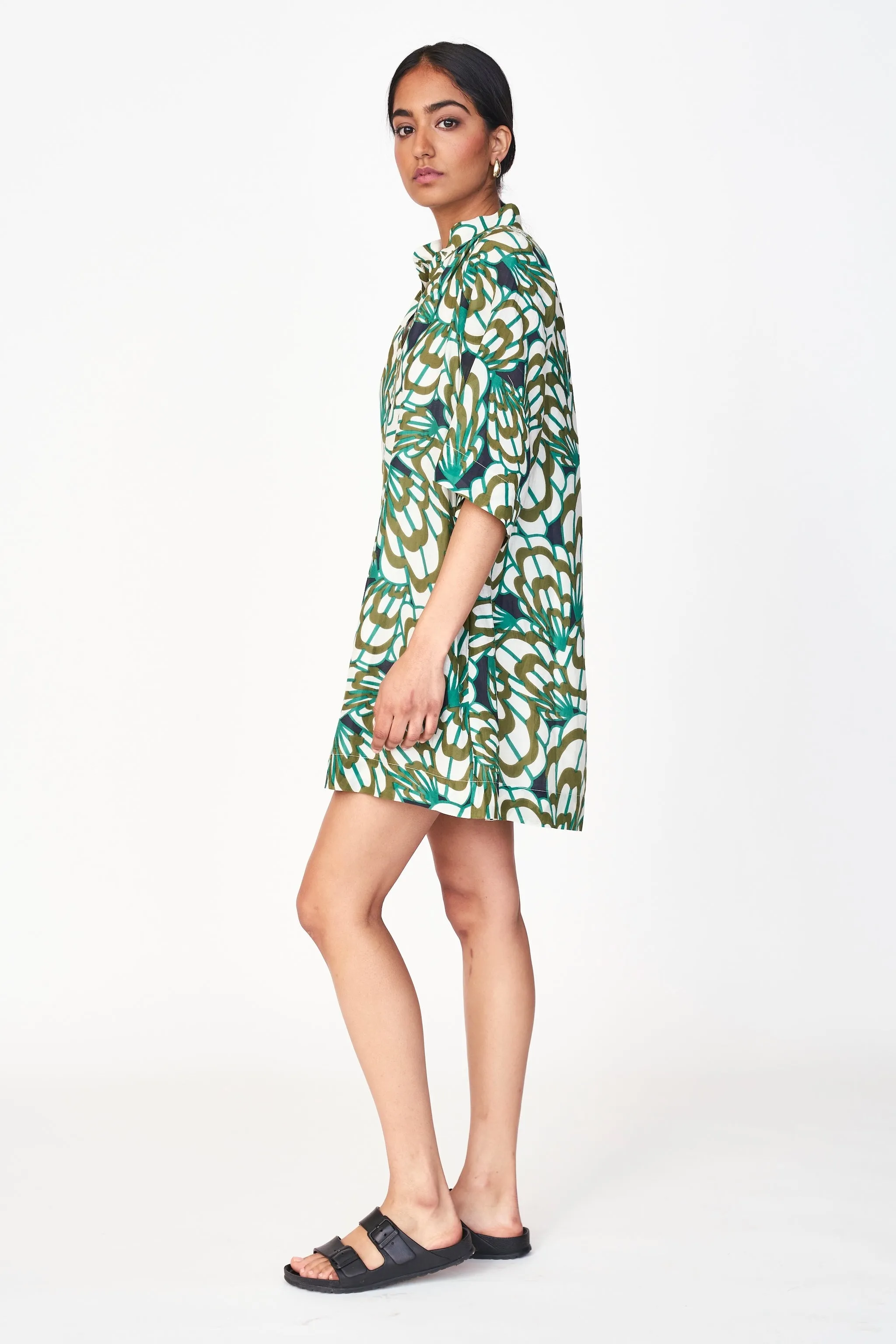 Faro Short Dress in Moss Shell