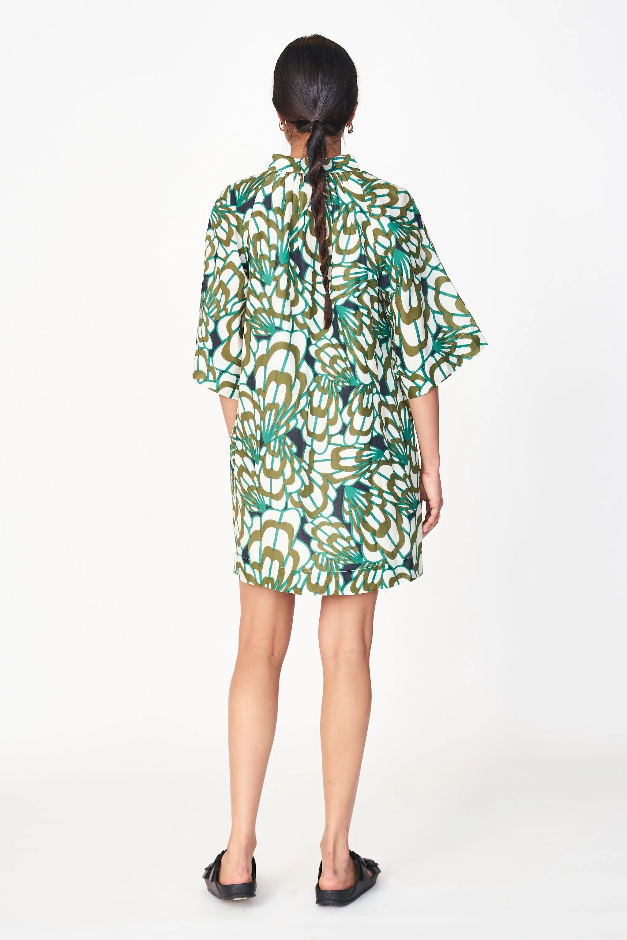 Faro Short Dress in Moss Shell