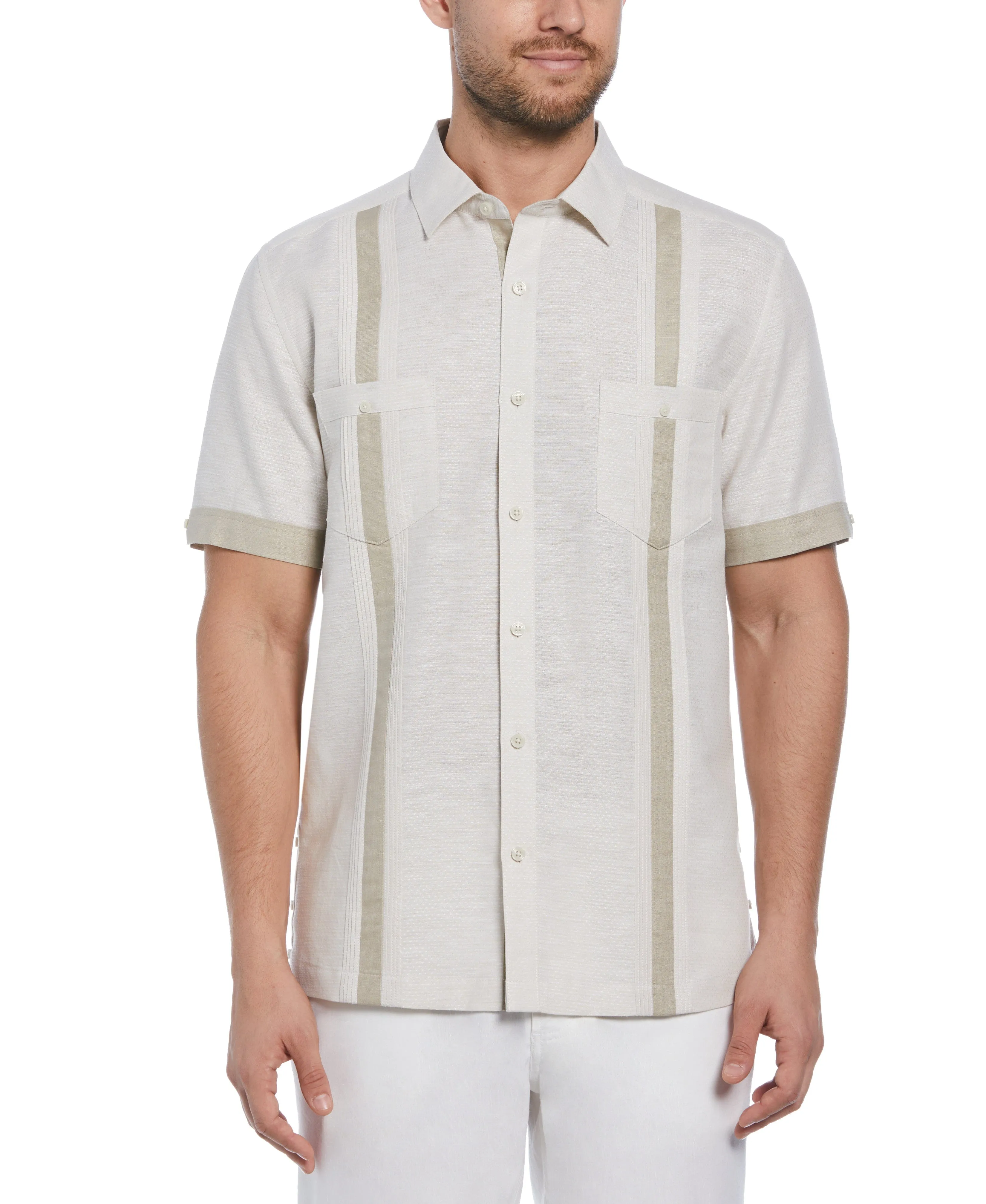 Fashion Double Pocket Guayabera Shirt