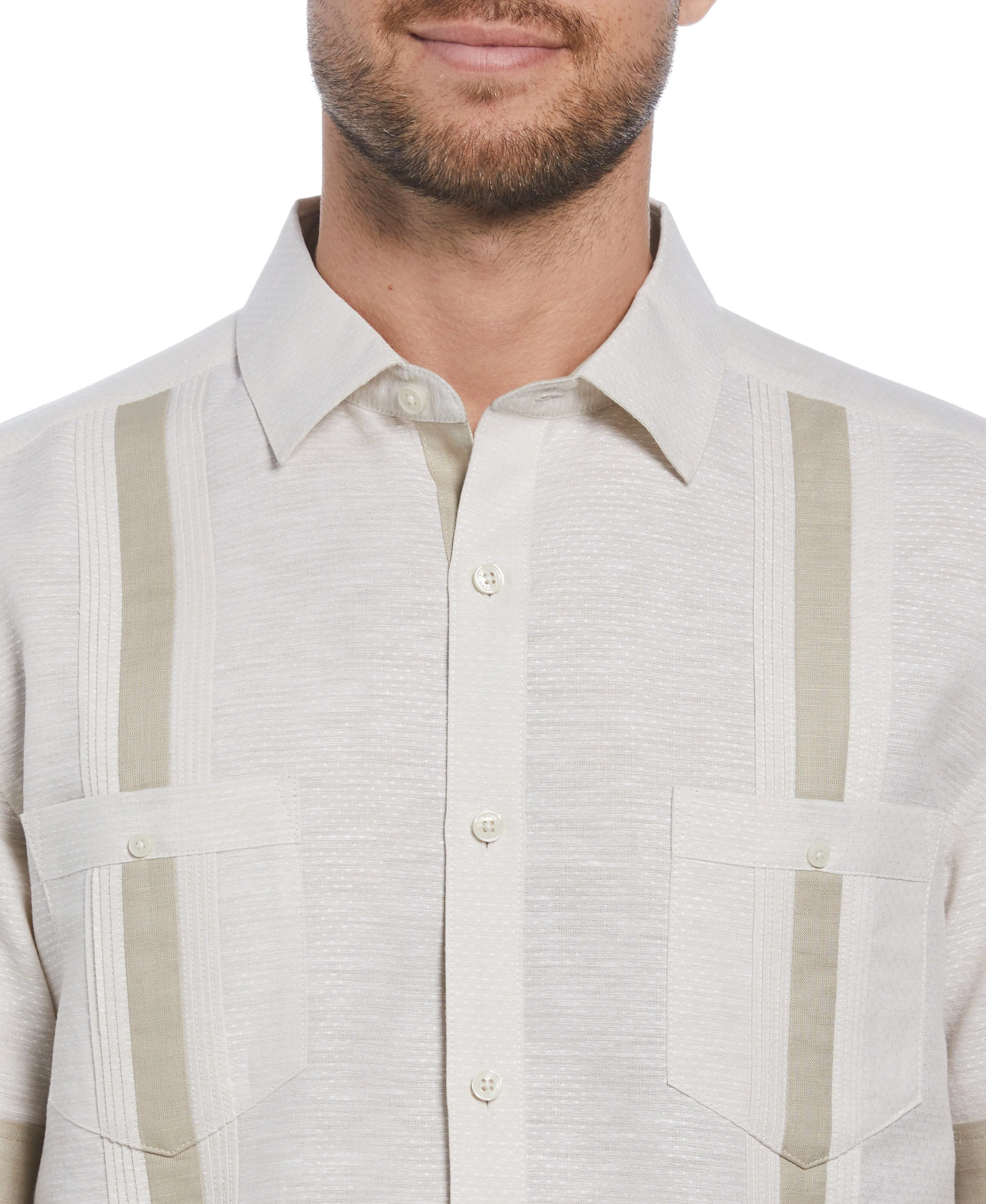 Fashion Double Pocket Guayabera Shirt