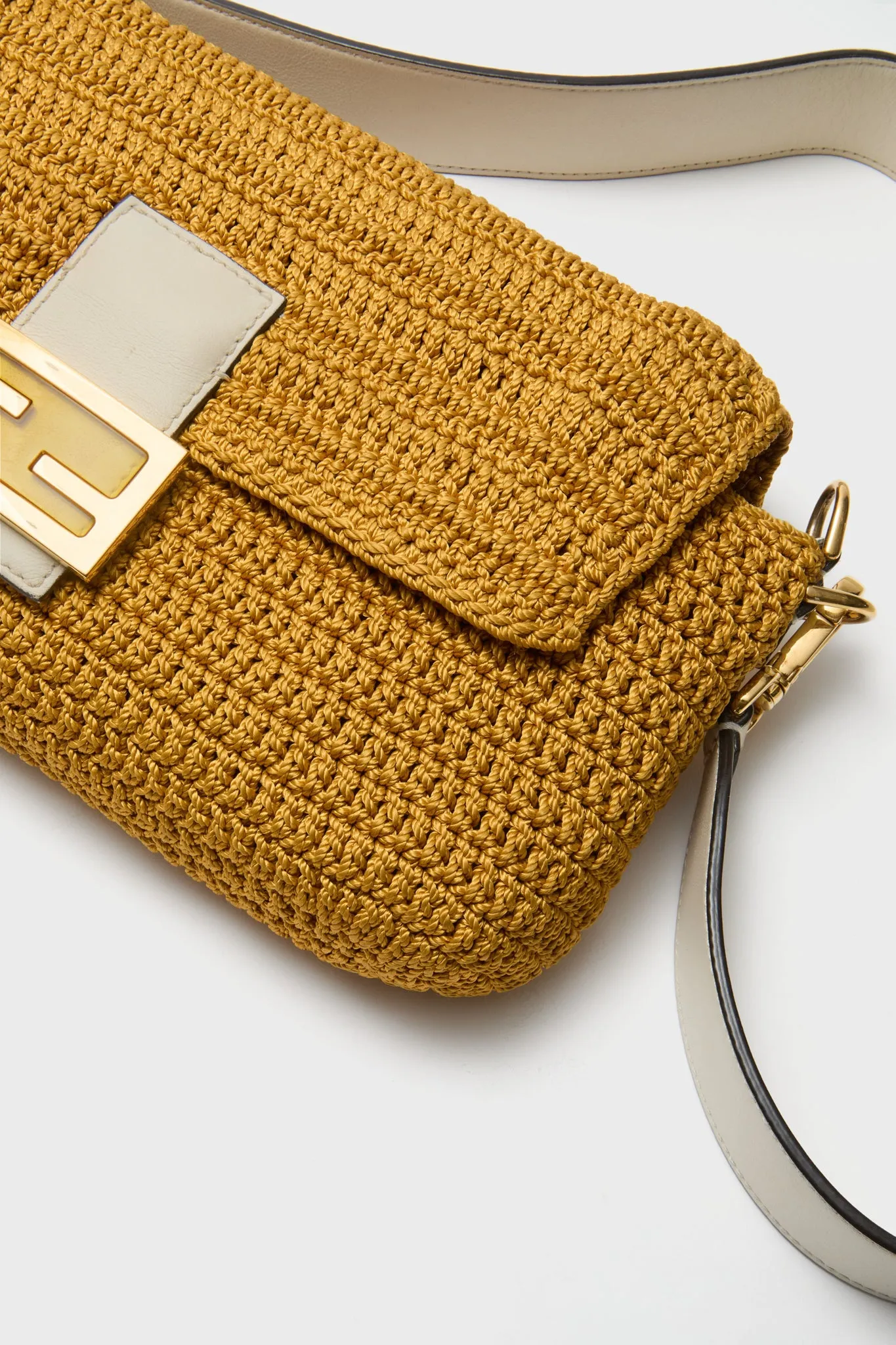 FENDI Woven Crochet Baguette NM Bag
