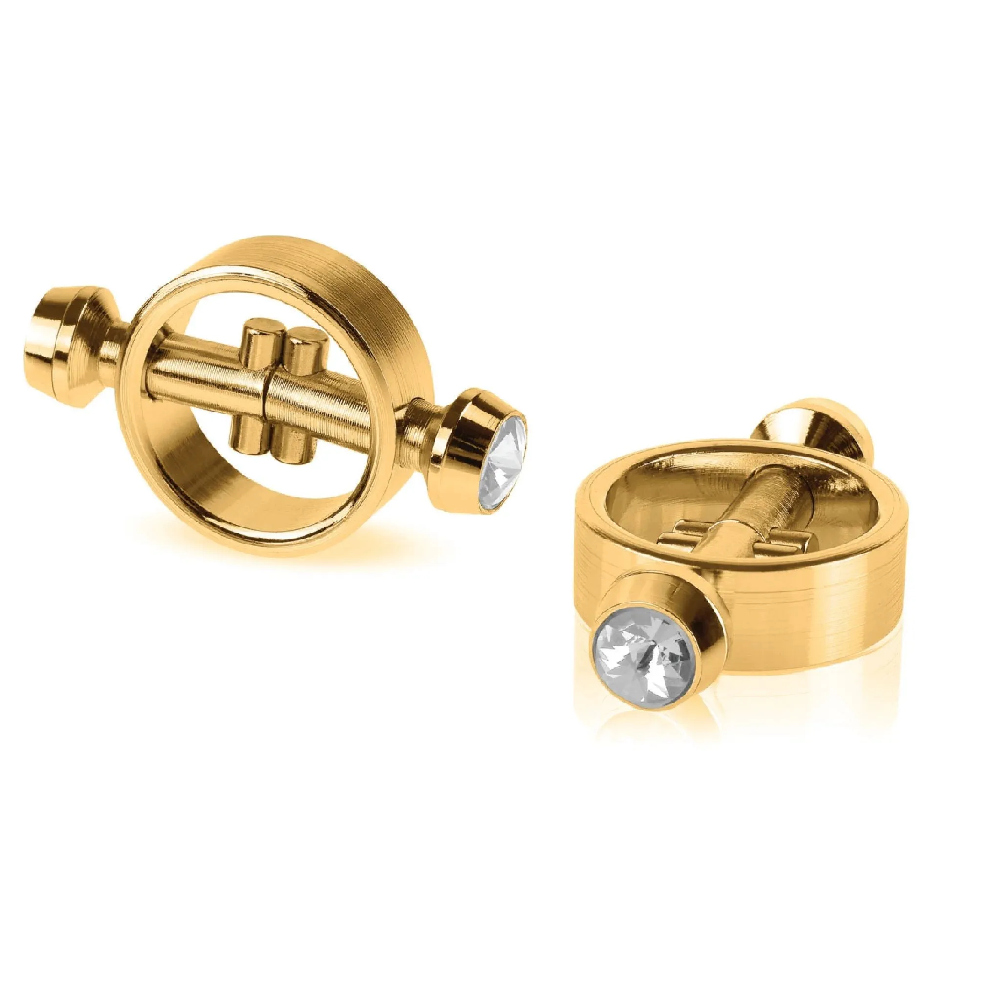 Fetish Fantasy Gold Magnetic Nipple Clamps with Diamond Tips